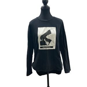 Zara Trafaluc "A Question of Attitude" Graphic Top - Black Size Small